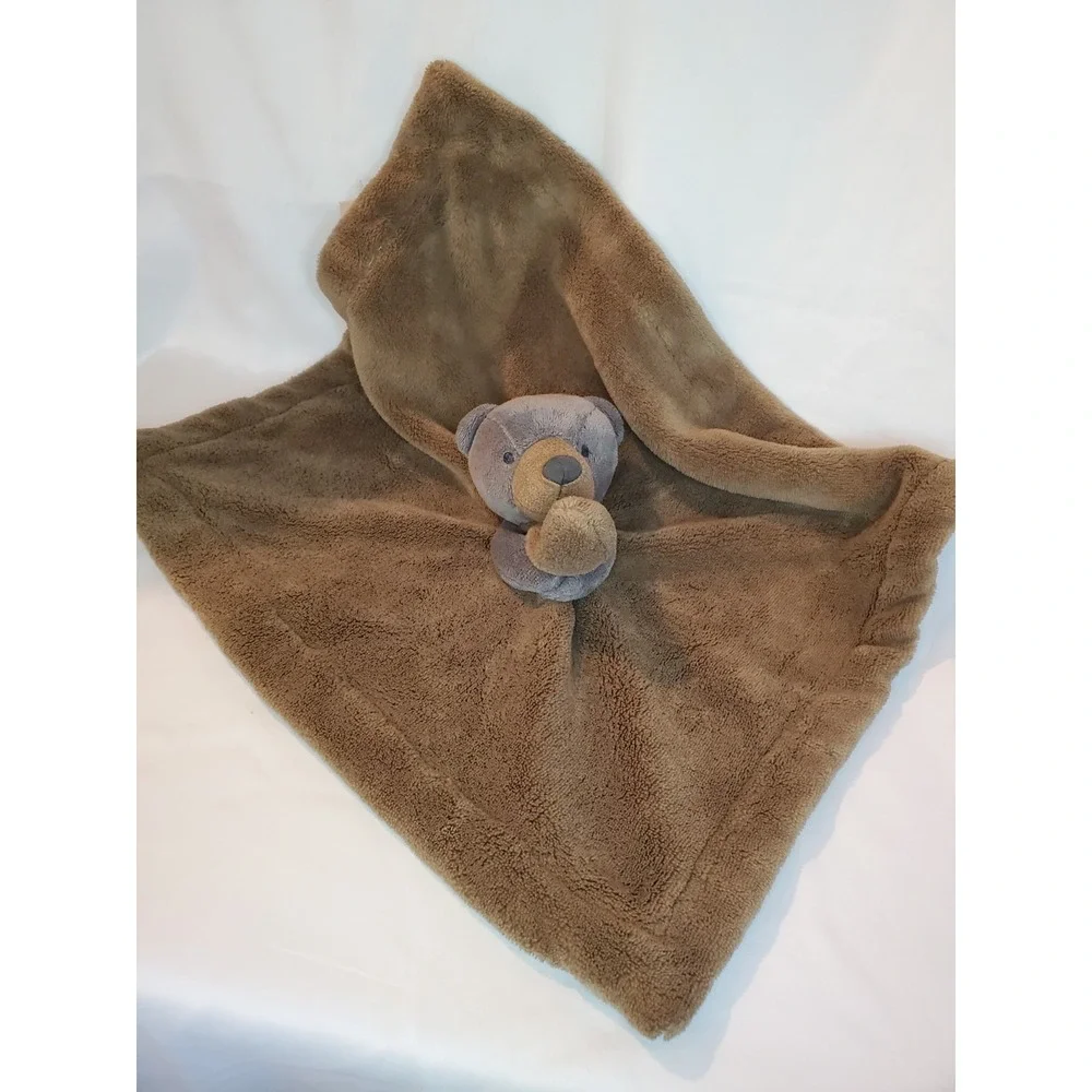 Carter's Brown Gray Teddy Bear Security Blanket Lovey‎
